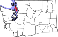 Map of Washington highlighting آيلاند