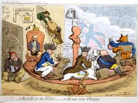 A different style of the Union flag appears again in another cartoon by Gillray