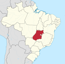 Location of State of Goiás in Brazil