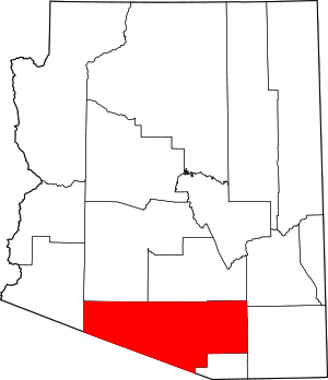 Map of Arizona highlighting Pima County