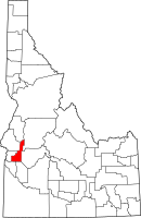 Map of Idaho highlighting غيم
