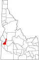 State map highlighting Gem County