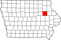 Map of Iowa highlighting بوتشانان