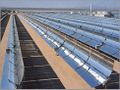 Array of parabolic troughs to collect solar energy