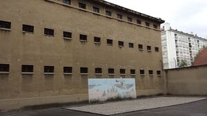 Colour photograph of the outside of Montluc Prison