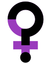 female symbol merged with a question mark