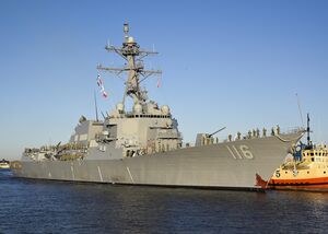 Future USS Thomas Hudner (DDG-116) moors at Naval Station Mayport for a port visit before its official commission.jpg