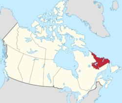 Labrador (red) within Canada
