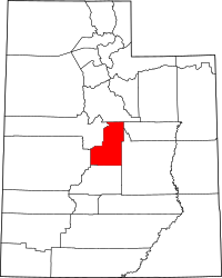 Map of Utah highlighting سانبيتي