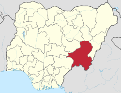 موقع ولاية ترابة في نيجيريا