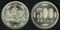 Two sides of a coin. The front contains a plant and the back contains "500" in big digits.