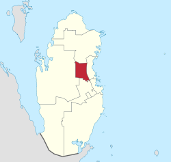 خريطة قطر موضح عليها موقع بلدية أم صلال.