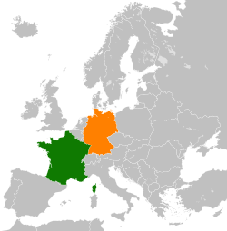 Map indicating locations of Germany and France