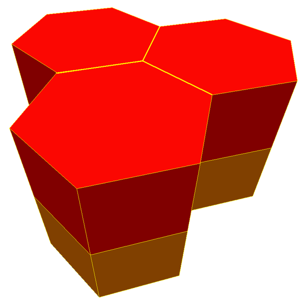 ملف:Hexagonal prismatic honeycomb.png