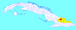 بلدية أولگين (أحمر) ضمن مقاطعة أولگين (أصفر) وكوبا