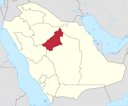 خريطة السعودية موضح عليها منطقة القصيم