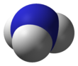 Space-filling model of the ammonia molecule