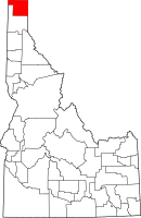 Map of Idaho highlighting باوندري