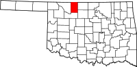 Map of Oklahoma highlighting الفالفا