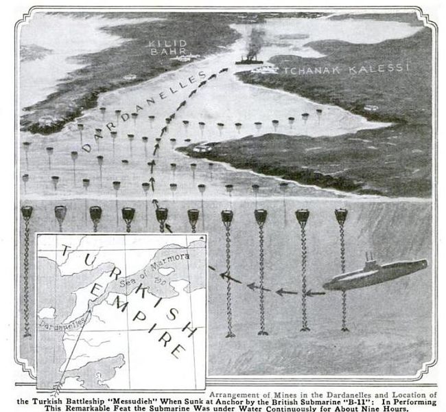 ملف:Dardanelle raid sinking the Mesudiye.JPG