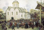 المسكوڤيون يتجمعون أثناء حصار موسكو (1382).
