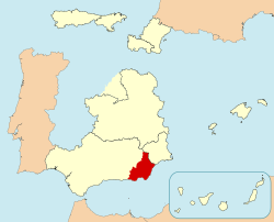 Map of Spain with highlighted