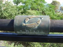 Pisces on "Wishing Bridge" in Old Jaffa, Israel.