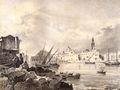 Stampa ottocentesca del porto di Bari