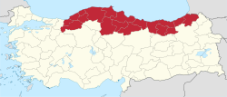 موقع منطقة البحر المتوسط Black Sea Region