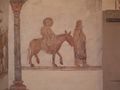 Simple medieval wall-painting in a German church in Bochum-Stiepel