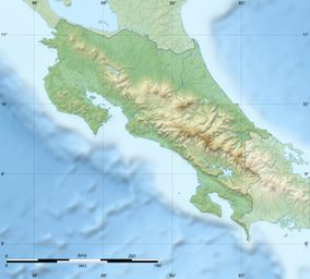 Map showing the location of Peñas Blancas Wildlife Refuge