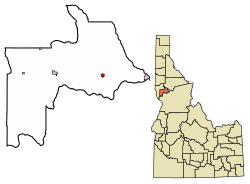 Location of Nezperce in Lewis County, Idaho.