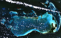 Los Roques Archipelago in Venezuela, the largest marine national park in Latin America,[12] from space. Courtesy NASA
