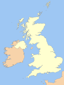 Map of England and Wales with a red dot representing the location of the Mendip Hills on the northern coast of the south west peninsular