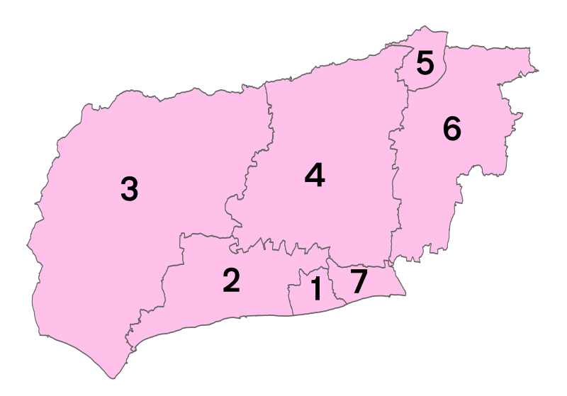 ملف:West Sussex numbered districts.svg
