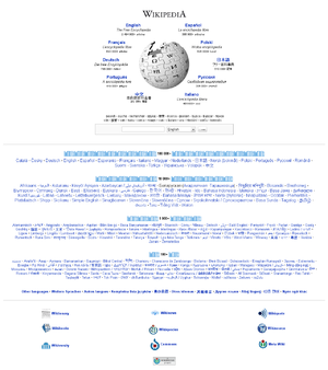 Wikipedia's multilingual portal shows the project's different language editions.
