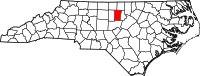Map of North Carolina highlighting أورانج