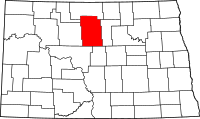 Map of North Dakota highlighting ماكهنري