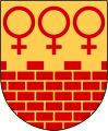 The Venus symbol, representing copper mining, in the municipal coat of arms of Falun Municipality in Sweden (1932).[19]