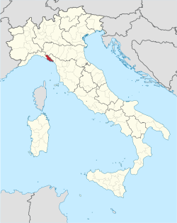 خريطة تبين موقع مقاطعة لا سپتسيا في إيطاليا