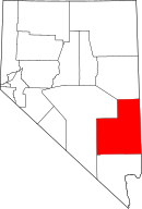 Map of Nevada highlighting لينكون