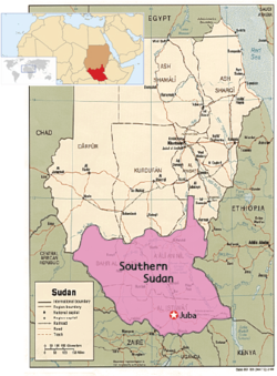 موقع جنوب السودان