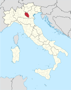 خريطة توضح موقع مقاطعة ڤـِرونا في إيطاليا