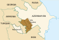 الأراضي التي كانت تسيطر عليها جمهورية ناگورنو قرةباخ بعد نهاية الحرب عام 1994.