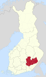 موقع جنوب ساڤونيا على خريطة فنلندا.