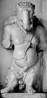 The Gardez Ganesha is now dated to the 8th century and attributed to the Turk Shahis.[121]
