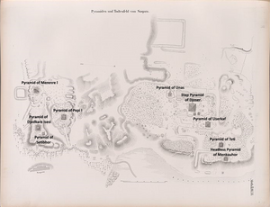 Map of the Saqqara plateau