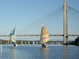 Sailing boats on Kärkinen Bridge, Jyväskylä