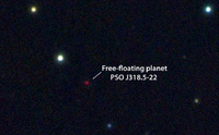 Image del telescopi Pan-STARRS1 del planeta interestel·lar PSO J318.5-22, a la constel·lació del Capricorn. Crèdit: N. Metcalfe & Pan-STARRS 1 Science Consortium