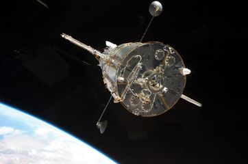 Hubble Space Telescope, astronomy observatory in Earth orbit since 1990. Also visited by the Space Shuttle